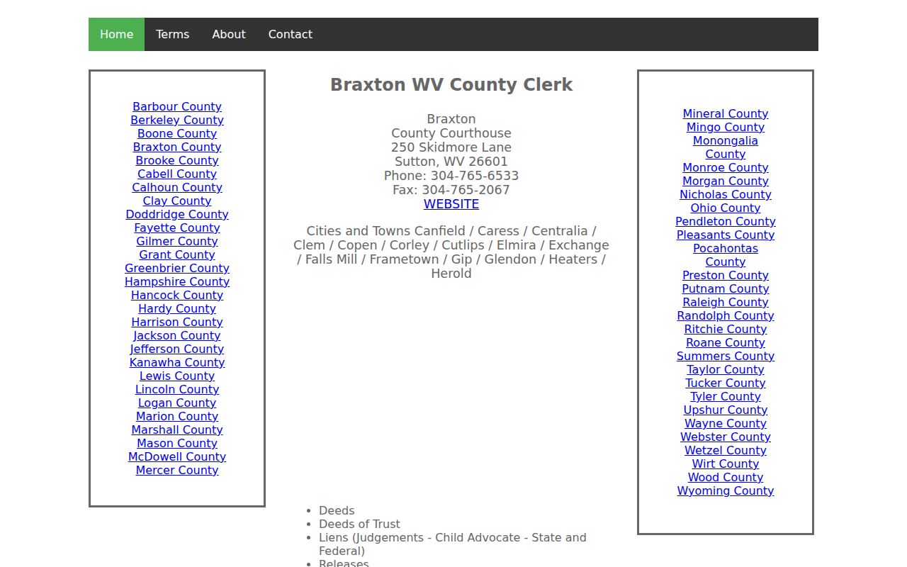 Braxton former owner research using the county deed and land-record categories