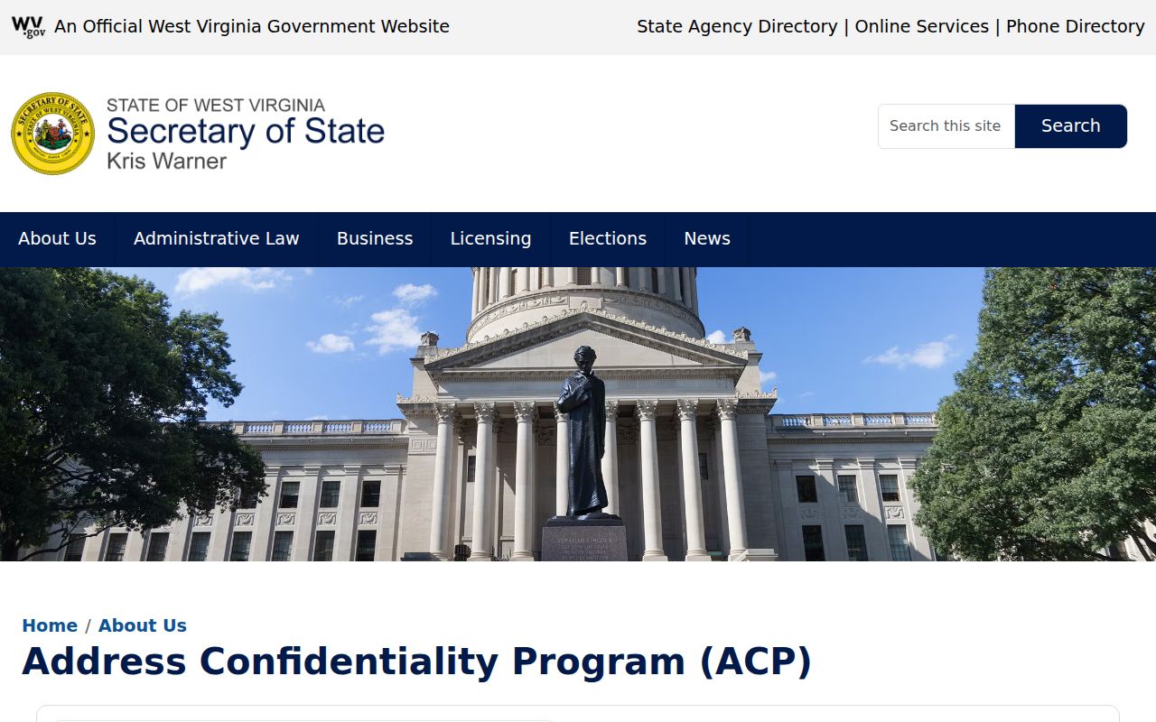 Braxton property owner privacy and West Virginia substitute-address program