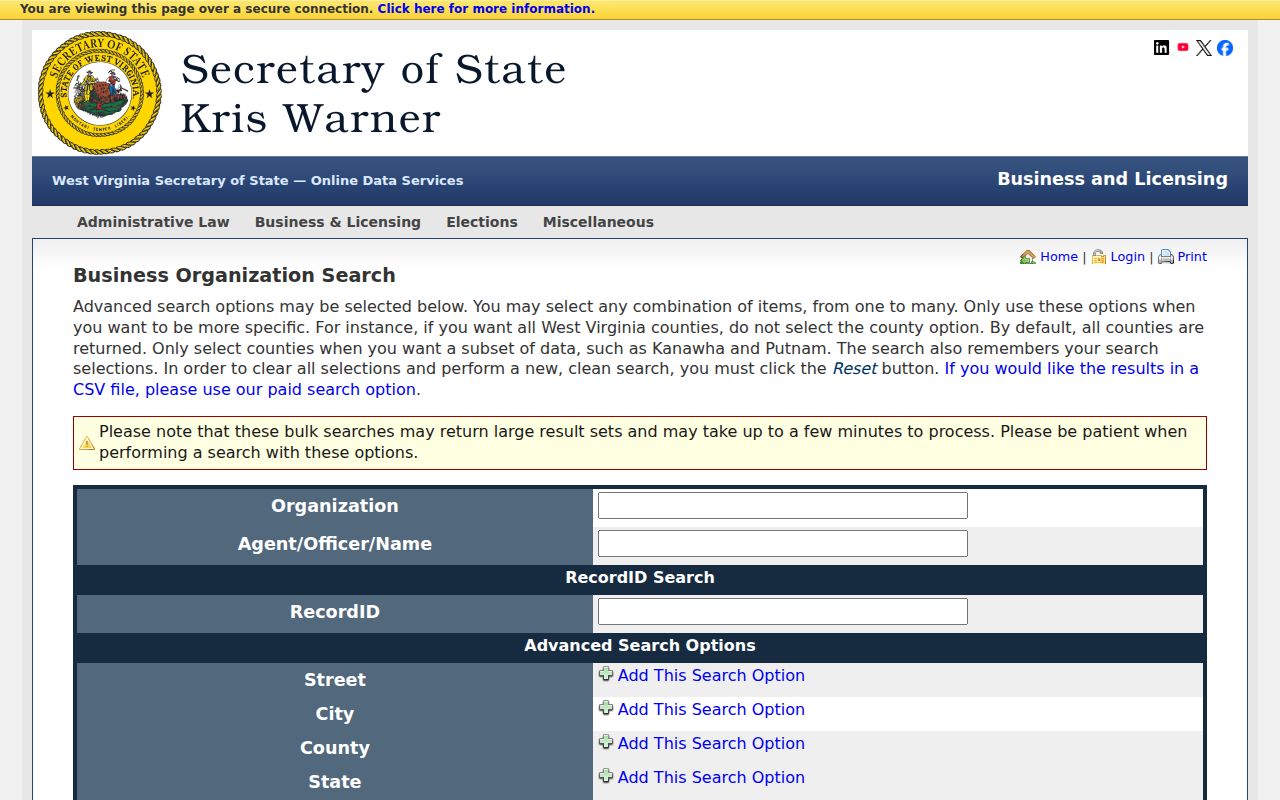 Braxton property owner advanced entity search fields